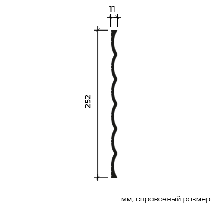 Декоративная панель Европласт 6.59.103-280 Пенополистирол 2800*252*11 мм