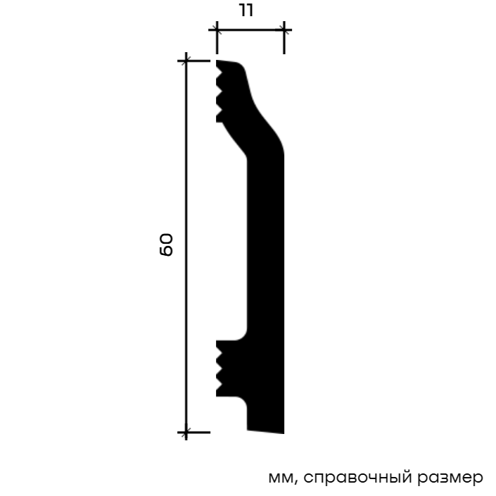 Плинтус Европласт U.6.53.128 Перфом 2000*60*11 мм